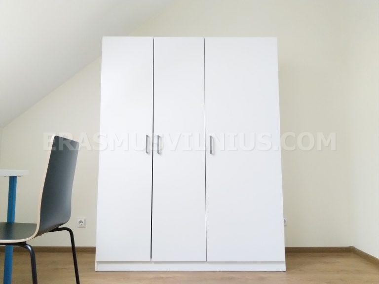 Küchenarbeitsplatte mit Elektrokochfeld und Utensilien in Studentenwohnung