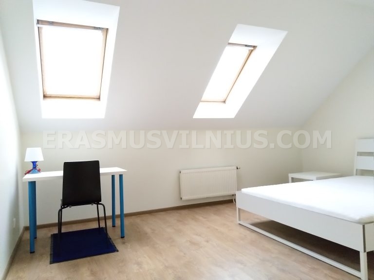 Badezimmerspiegel und Waschbecken mit Stauraum in Vilnius-Unterkunft